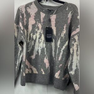 Rails $248 NWT Virgo Gray Tie Dye Crewneck Wool Blend Sweater Size M